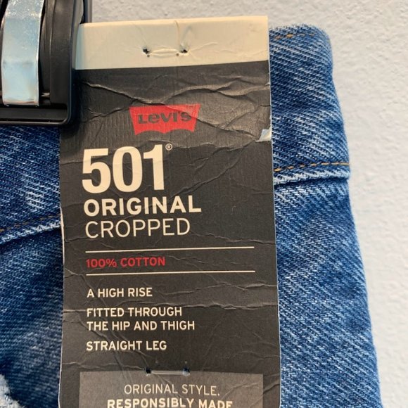 NWT Levi's 501 Original Athens Cropped High Rise Straight Leg size 29 - Picture 4 of 6